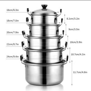 JUEGO DE 5 OLLAS PARA SOPA CURVAS H44-029K3