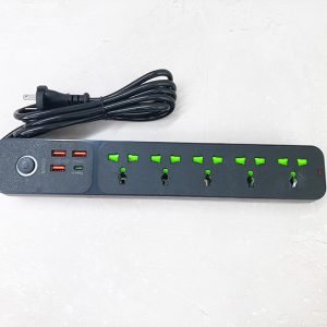 ALARGUE ZAPATILLA NEGRO 5 TOMAS + 3 USB + 1 TIPO C  H45-012C20